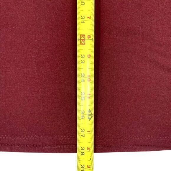 Loft Dress Womens Size 4 Burgundy Lace Trim Babydoll Elastic Empire Waist Midi - Picture 12 of 13